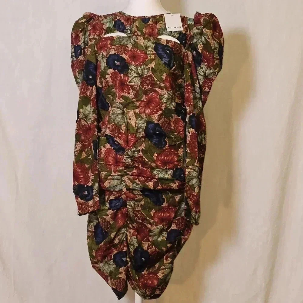 NWT Walter Baker Royal Garden Verlee Ruched Mini Dress Size 0